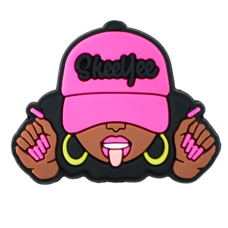 Wholesale  Random 100pcs  Black Girl Cartoon Ballpoint Pen Handmade Beads